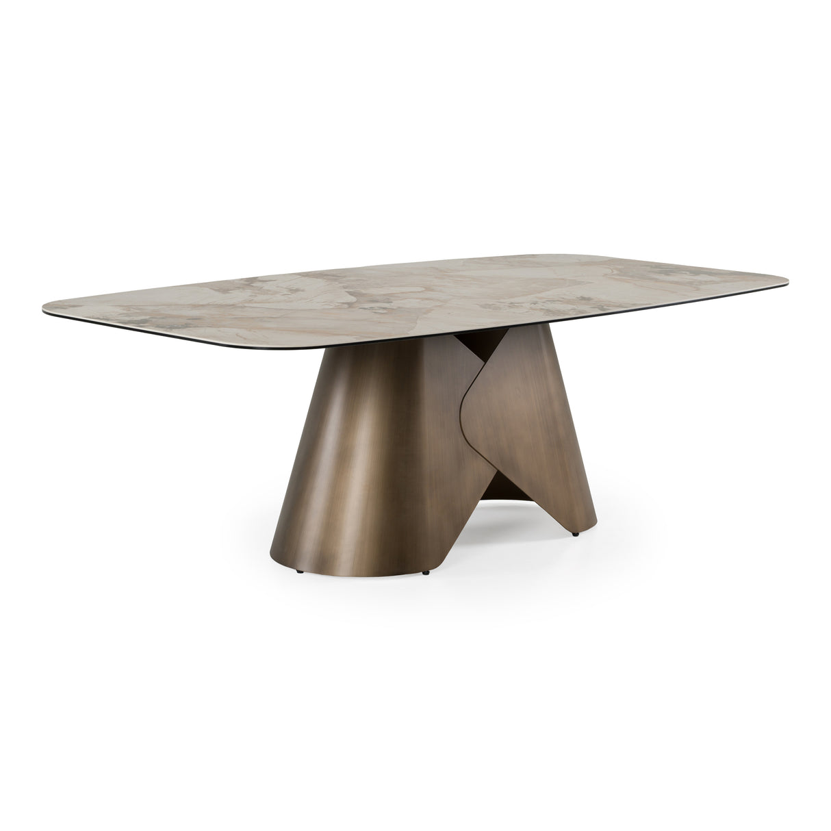 Paulsen - Modern Ceramic + Brass Dining Table - View Image 1