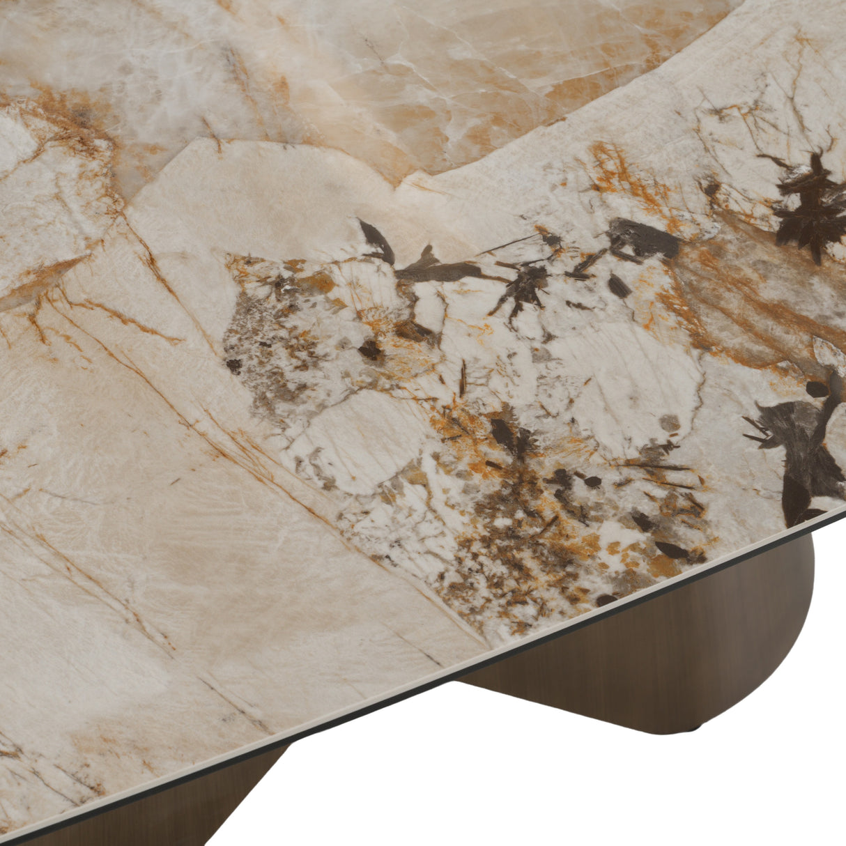 Paulsen - Modern Ceramic + Brass Dining Table - View Image 1