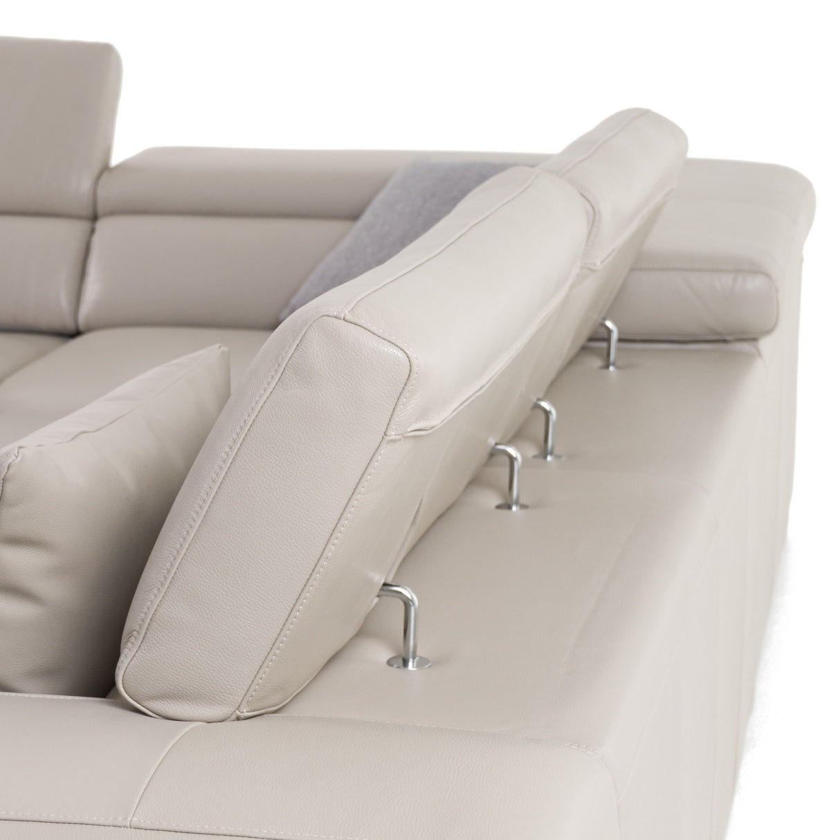 Divani Casa Pella Modern Grey Italian Leather U-Shaped Sectional Sofa – Stylish & Spacious Seating - Home Elegance USA