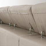 Divani Casa Pella Modern Grey Italian Leather U-Shaped Sectional Sofa – Stylish & Spacious Seating - Home Elegance USA