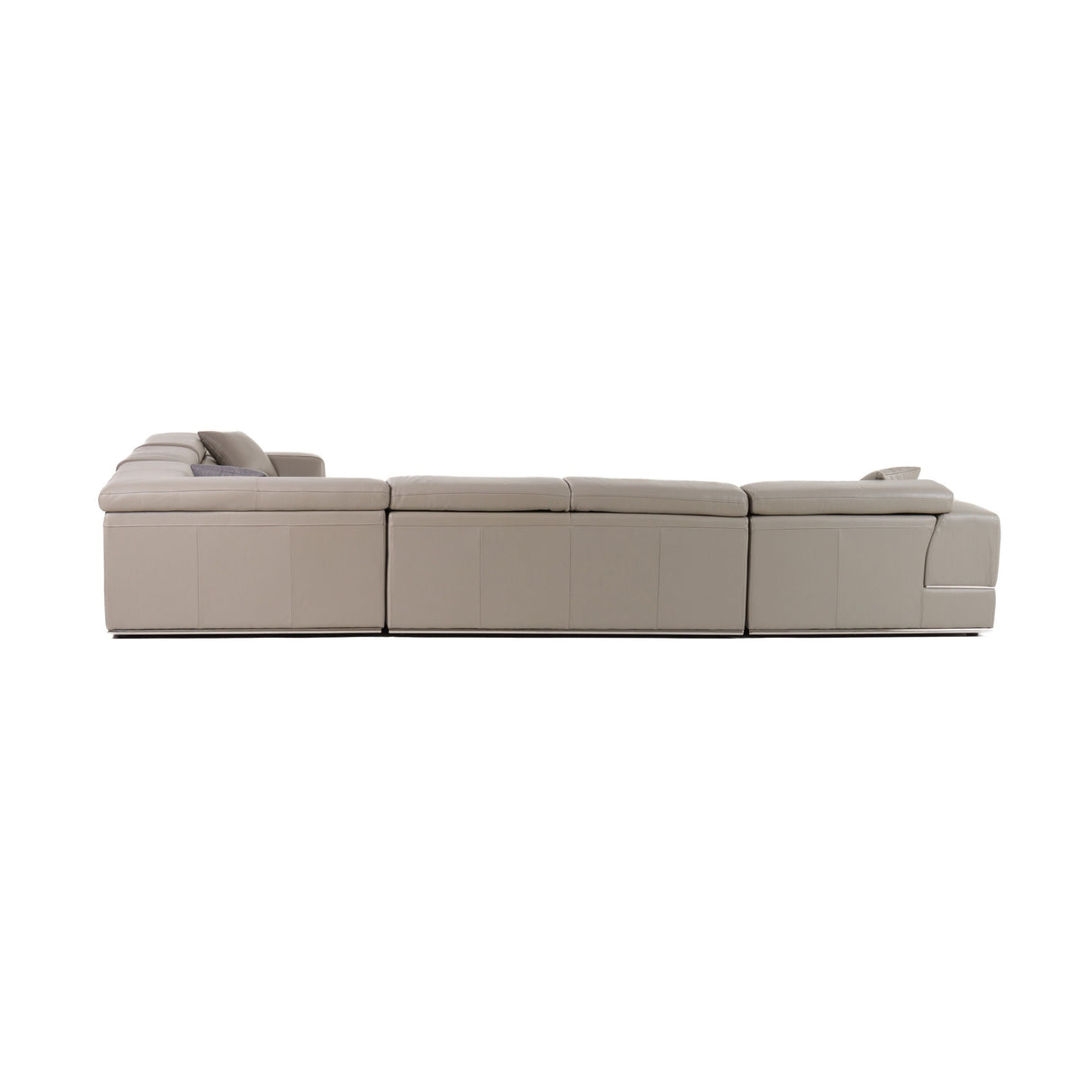 Divani Casa Pella Modern Grey Italian Leather U-Shaped Sectional Sofa – Stylish & Spacious Seating - Home Elegance USA