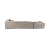 Divani Casa Pella Modern Grey Italian Leather U-Shaped Sectional Sofa – Stylish & Spacious Seating - Home Elegance USA
