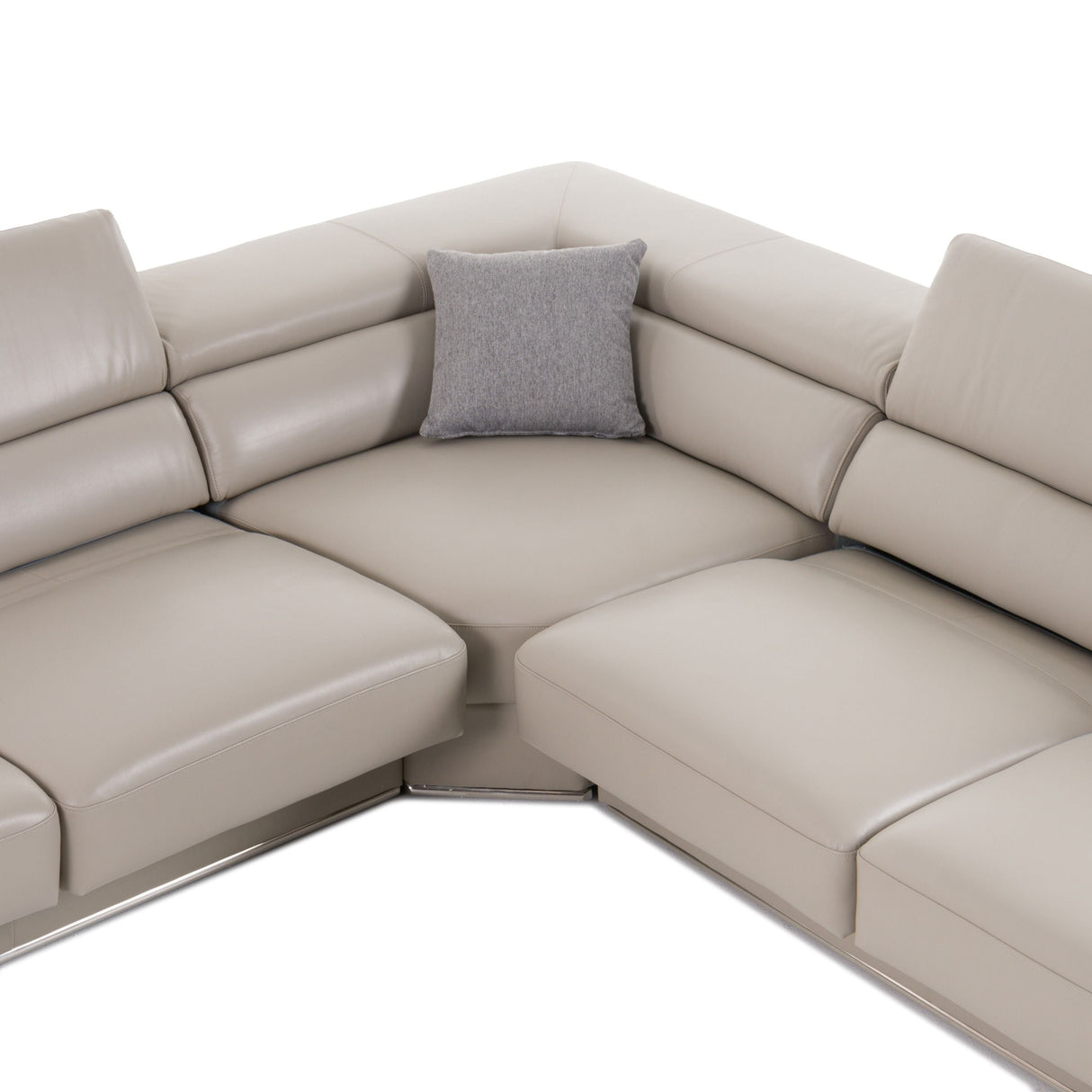 Divani Casa Pella Modern Grey Italian Leather U-Shaped Sectional Sofa – Stylish & Spacious Seating - Home Elegance USA