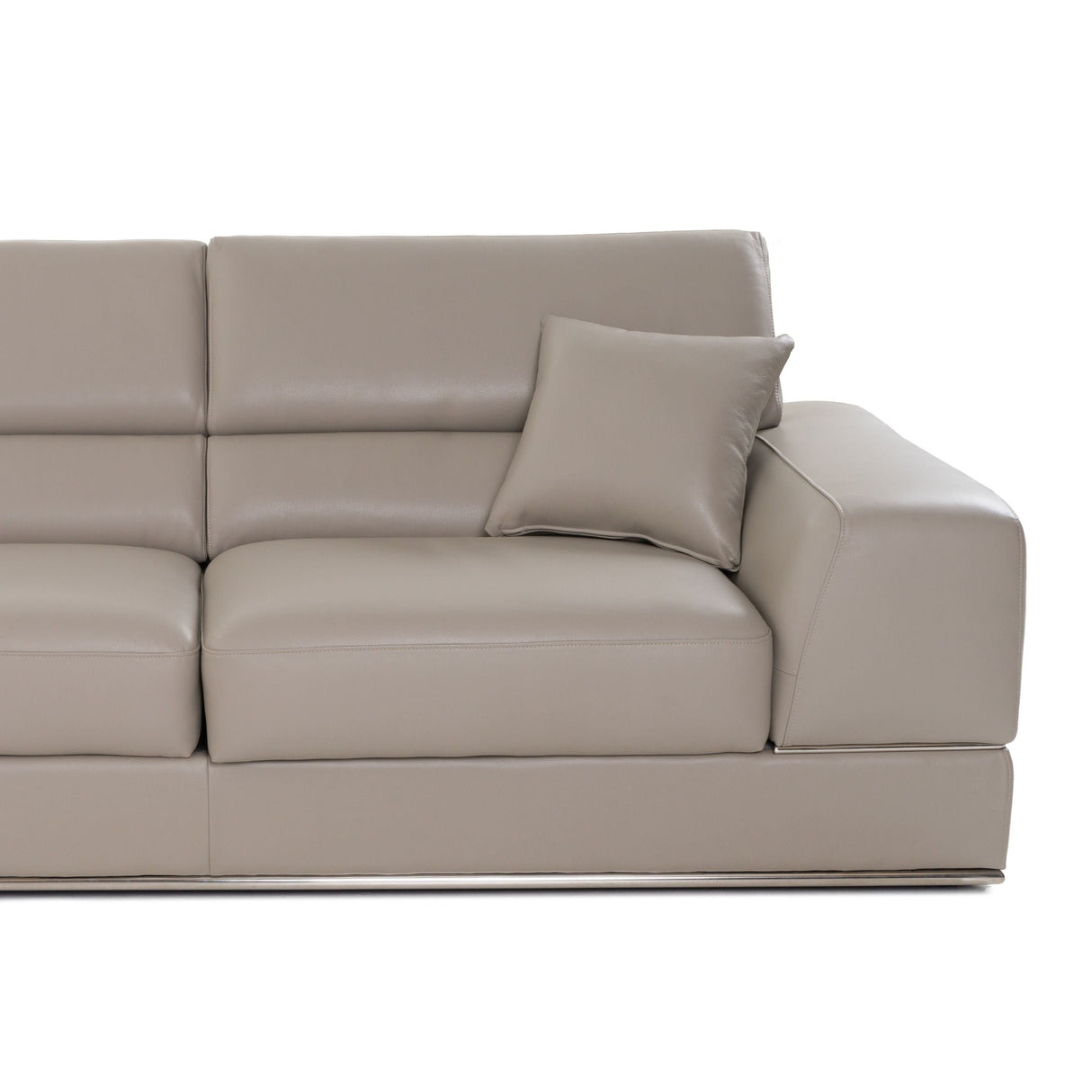 Divani Casa Pella Modern Grey Italian Leather U-Shaped Sectional Sofa – Stylish & Spacious Seating - Home Elegance USA