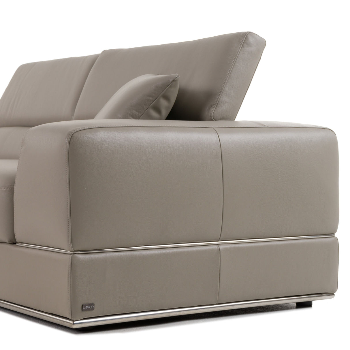 Divani Casa Pella Modern Grey Italian Leather U-Shaped Sectional Sofa – Stylish & Spacious Seating - Home Elegance USA