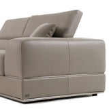 Divani Casa Pella Modern Grey Italian Leather U-Shaped Sectional Sofa – Stylish & Spacious Seating - Home Elegance USA