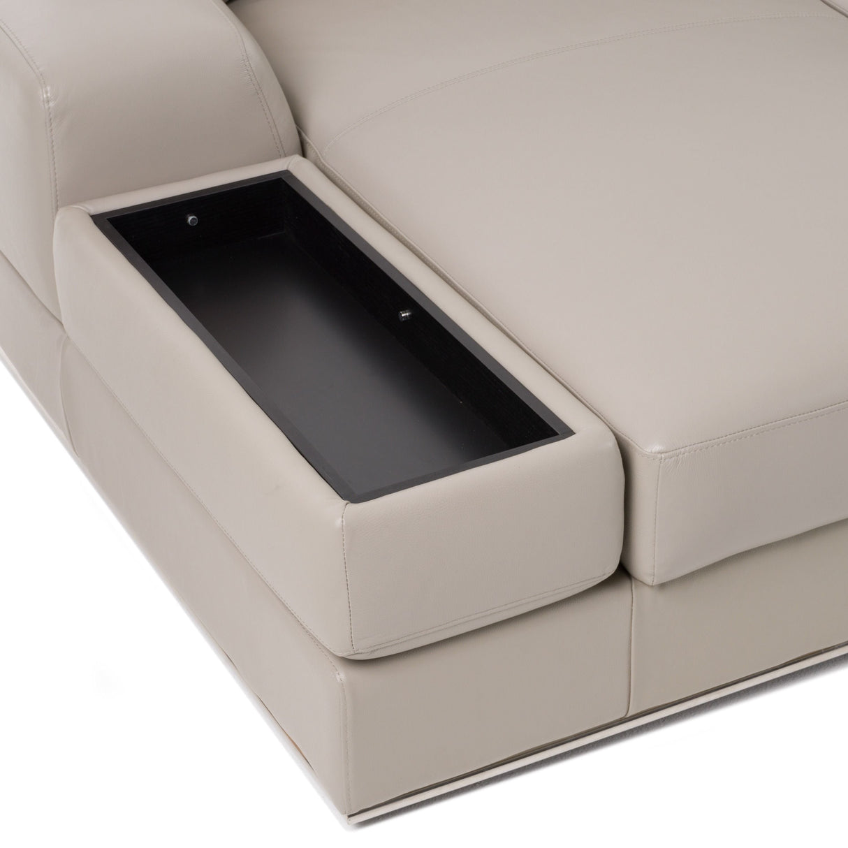 Divani Casa Pella Modern Grey Italian Leather U-Shaped Sectional Sofa – Stylish & Spacious Seating - Home Elegance USA