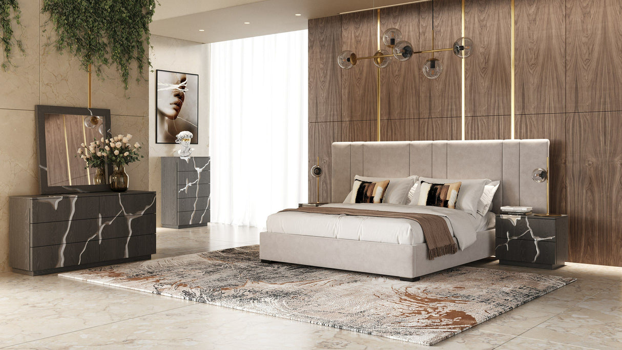 Modrest Aspen - Modern Matte Brown Ash & Silver Chest