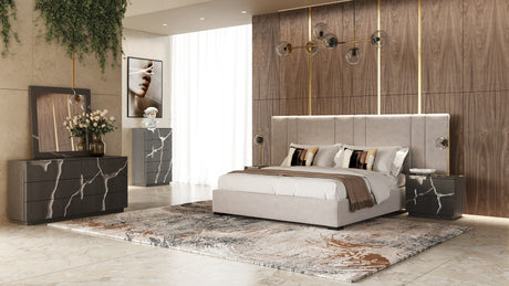 Modrest Aspen - Modern Matte Brown Ash & Silver Chest