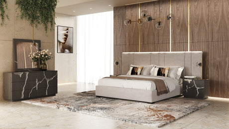 Penelope + Aspen Modern Beige Velvet & Brown Ash Bedroom Set – VIG Furniture - Home Elegance USA