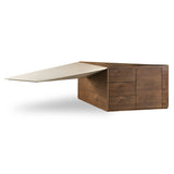 Pilot - Modern Dark Walnut + Beige Leather Desk - View Image 1