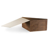 Pilot - Modern Dark Walnut + Beige Leather Desk - View Image 1