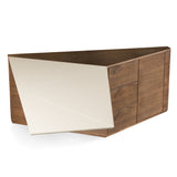 Pilot - Modern Dark Walnut + Beige Leather Desk - View Image 1