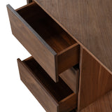 Pilot - Modern Dark Walnut + Beige Leather Desk - View Image 1