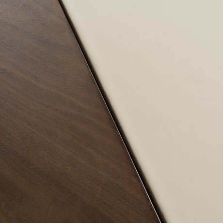 Pilot - Modern Dark Walnut + Beige Leather Desk - View Image 1