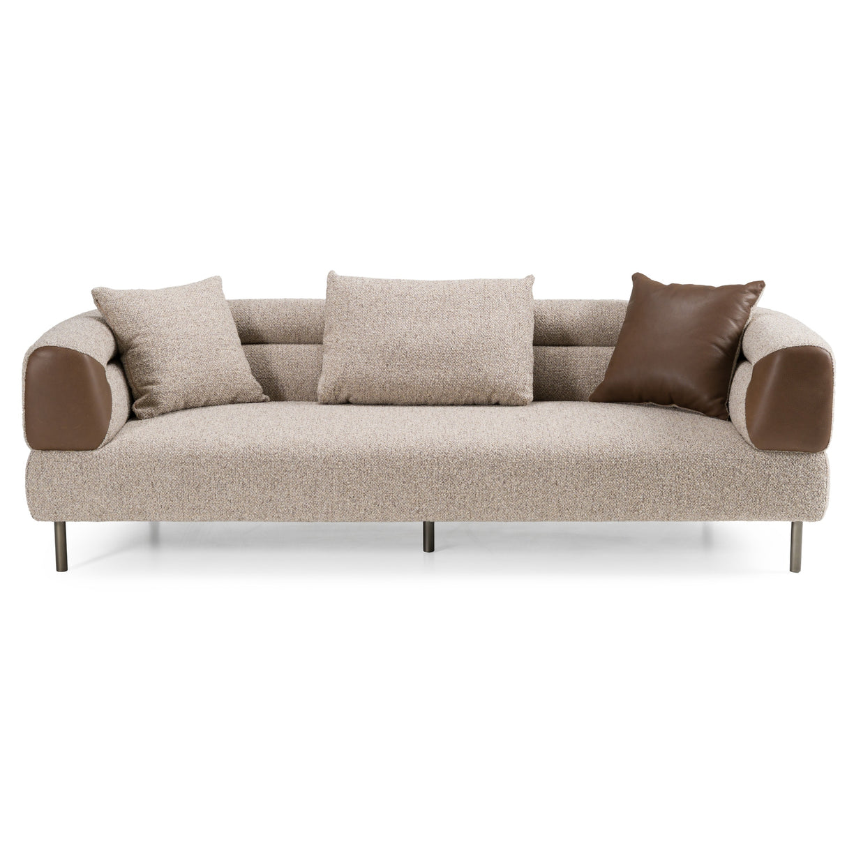 Plume - Modern Brown Fabric Sofa - View Image 1