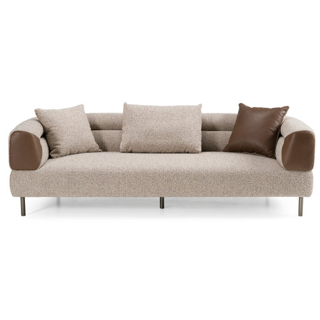 Plume - Modern Brown Fabric Sofa - View Image 1