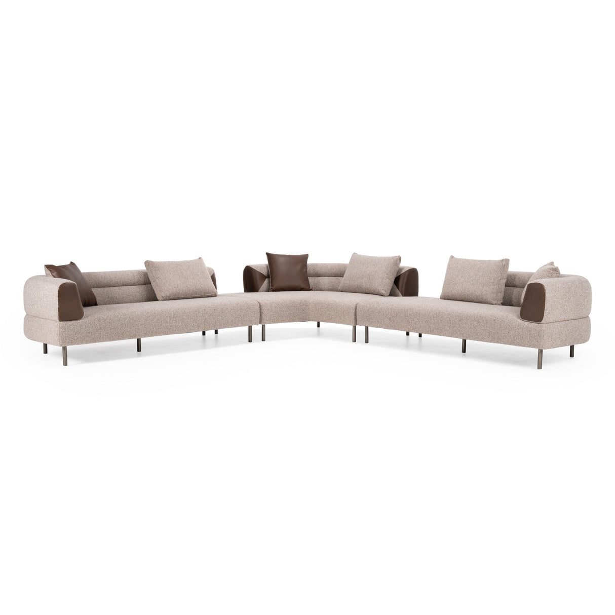 Plume Modern Brown Fabric Sectional Sofa – VIG Furniture