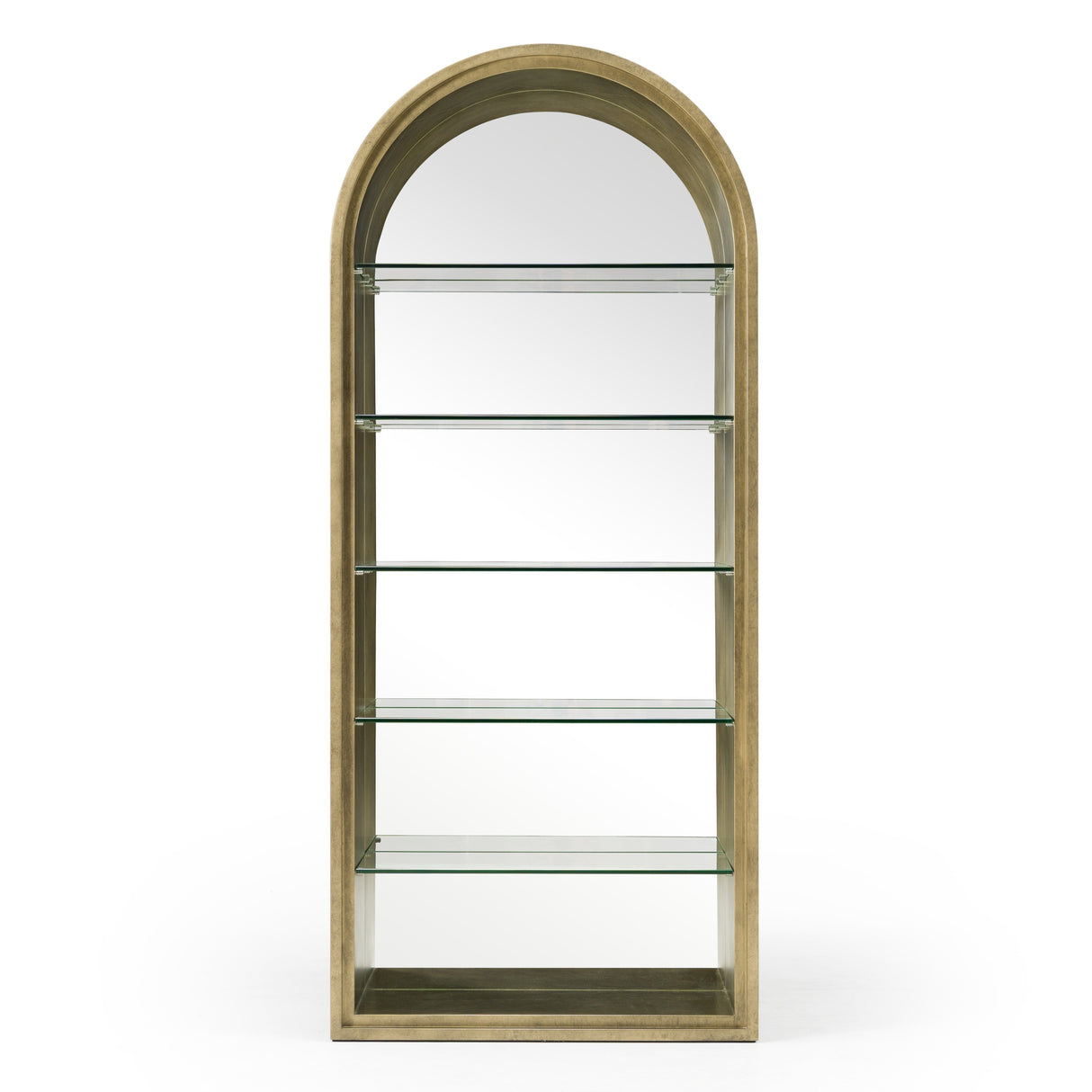 Poise - Modern Antique Brass + Mirror Bookcase - View Image 1