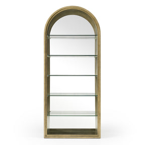 Poise - Modern Antique Brass + Mirror Bookcase - View Image 1