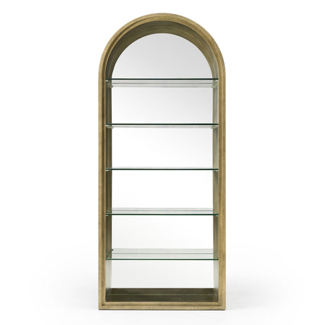 Poise - Modern Antique Brass + Mirror Bookcase - View Image 1
