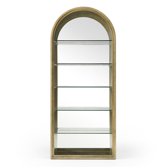 Poise - Modern Antique Brass + Mirror Bookcase - View Image 1