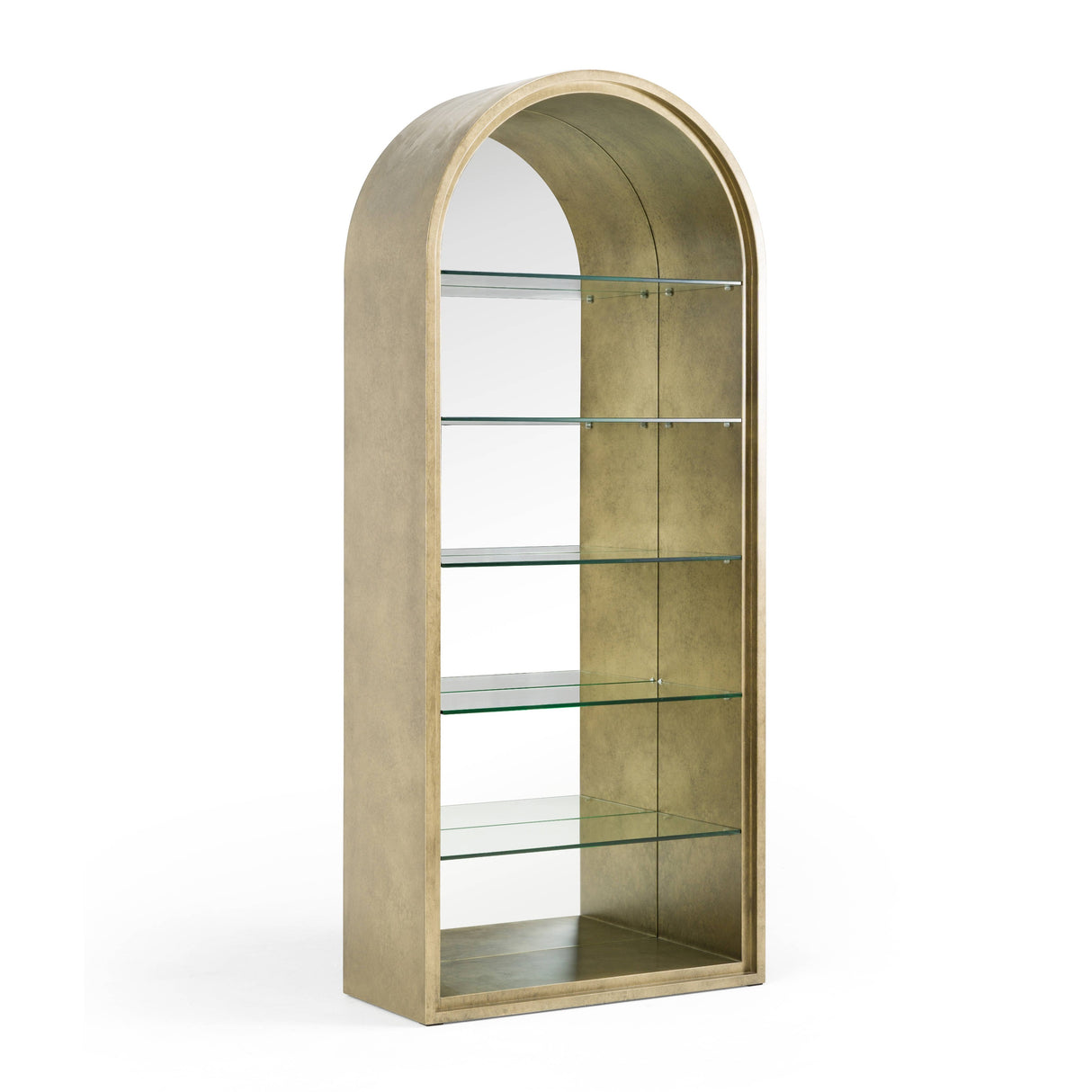 Poise - Modern Antique Brass + Mirror Bookcase - View Image 1