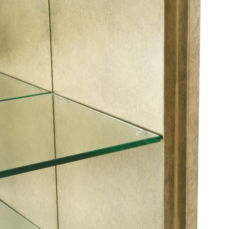 Poise - Modern Antique Brass + Mirror Bookcase - View Image 1