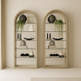 Poise - Modern Antique Brass + Mirror Bookcase - View Image 1