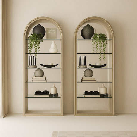 Poise - Modern Antique Brass + Mirror Bookcase - View Image 1