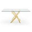 Modrest Pyrite Modern Glass and Gold Dining Table