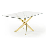 Modrest Pyrite Modern Glass and Gold Dining Table