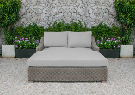 Pismo Outdoor Beige Wicker Sunbed - View Image 1