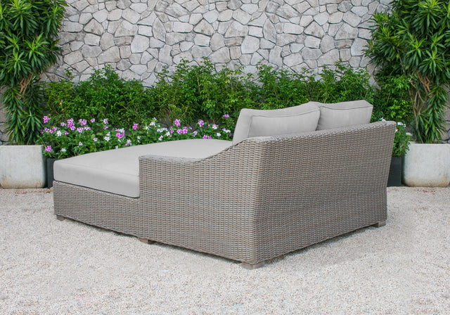 Pismo Outdoor Beige Wicker Sunbed - View Image 1