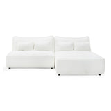 Divani Casa Racine - Modern White Fabric Modular Sectional Sofa