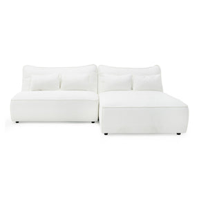 Divani Casa Racine - Modern White Fabric Modular Sectional Sofa