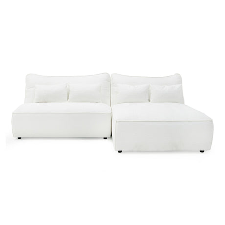 Divani Casa Racine - Modern White Fabric Modular Sectional Sofa