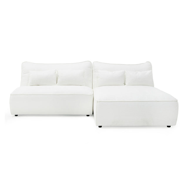 Divani Casa Racine - Modern White Fabric Modular Sectional Sofa