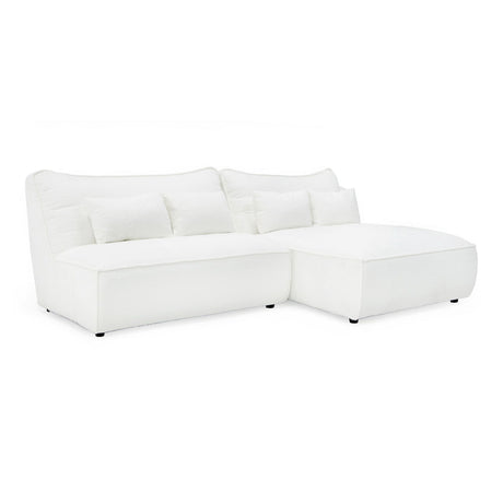 Divani Casa Racine - Modern White Fabric Modular Sectional Sofa