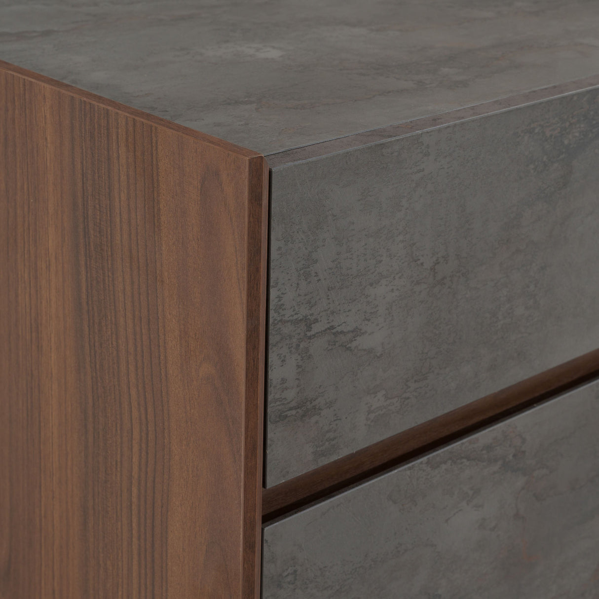 Eastern King Lamont + Rado - Modern Beige Fabric + Walnut 4-Piece Bedroom Set