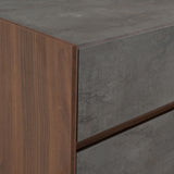 Queen Lamont + Rado - Modern Beige Fabric + Walnut 4-Piece Bedroom Set