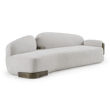 Rainier - Contemporary Off-White Fabric + Antique Brass Sofa - View Image 1