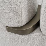 Rainier - Contemporary Off-White Fabric + Antique Brass Sofa - View Image 1