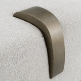 Rainier - Contemporary Off-White Fabric + Antique Brass Bench w/ Tray Table - View Image 6
