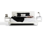 Queen Ramona Modern White Leatherette Bed - View Image 1