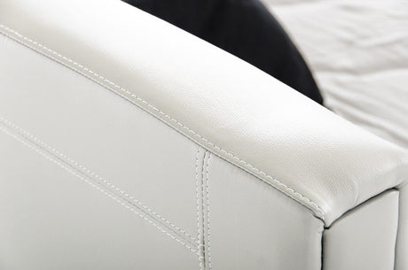 Queen Ramona Modern White Leatherette Bed - View Image 1