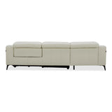 Modrest Rampart - Modern L-Shape LAF White Leather Sectional Sofa with 1 Recliner