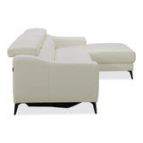 Modrest Rampart - Modern L-Shape RAF White Leather Sectional Sofa with 1 Recliner