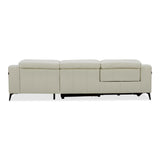 Modrest Rampart - Modern L-Shape RAF White Leather Sectional Sofa with 1 Recliner