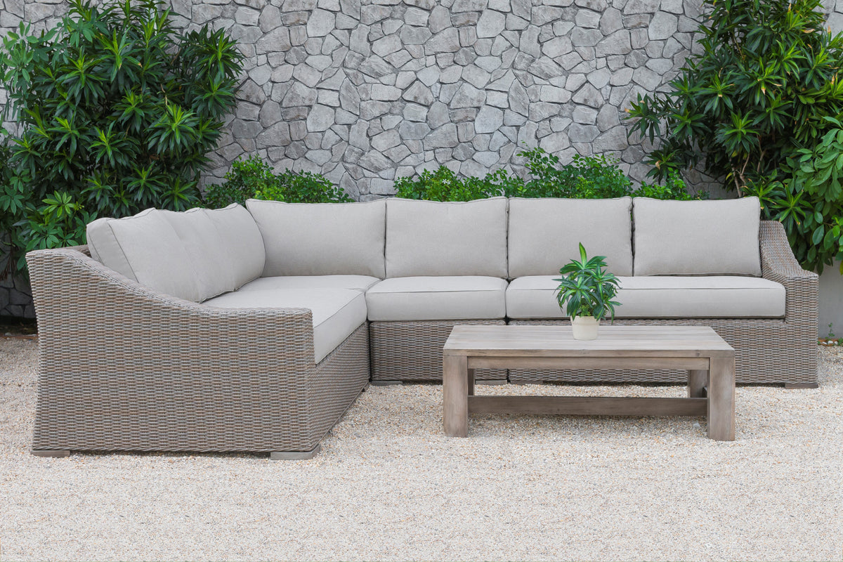 Pacifica Outdoor Beige Sectional Sofa Set - View Image 1